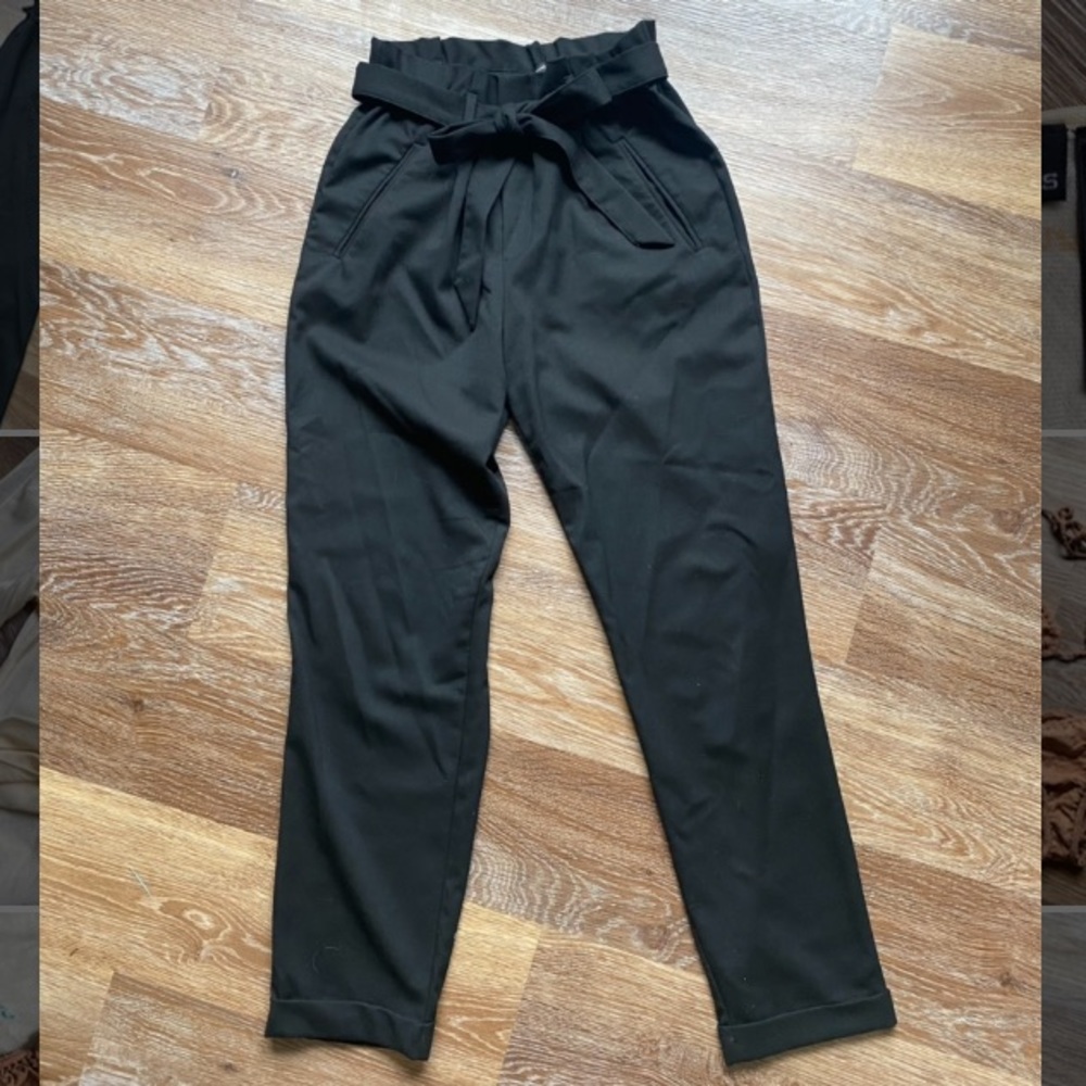 Zara High Waisted Bow Tie Pants S